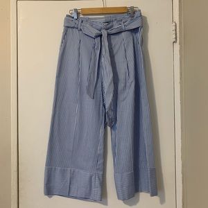 Banana Republic striped belted wide leg crop pant